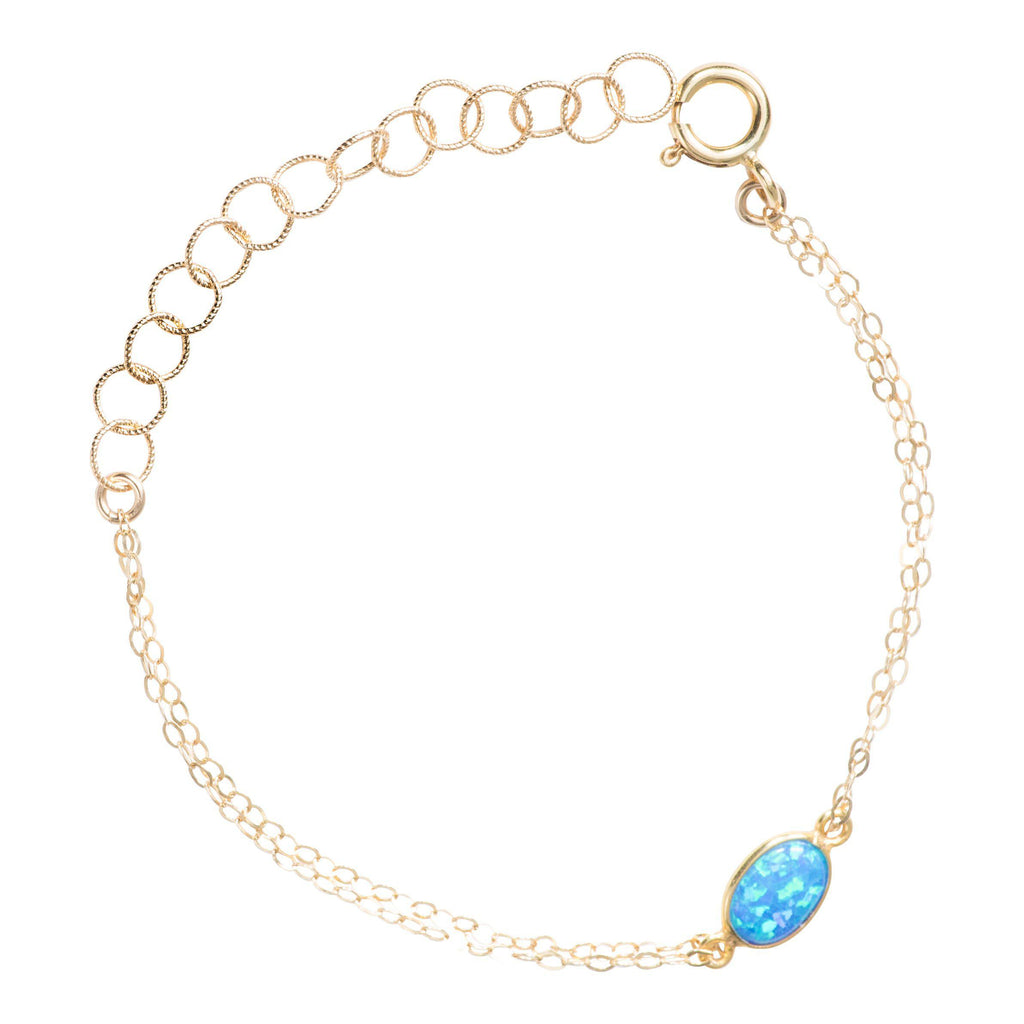 Gemstone Bracelet in Blue Opal-bracelet-Waffles & Honey Jewelry-Waffles & Honey Jewelry