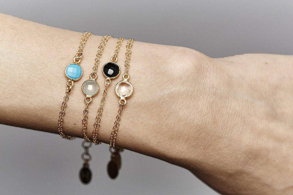 Gemstone Bracelet in Crystal Quartz-bracelet-Waffles & Honey Jewelry-Waffles & Honey Jewelry