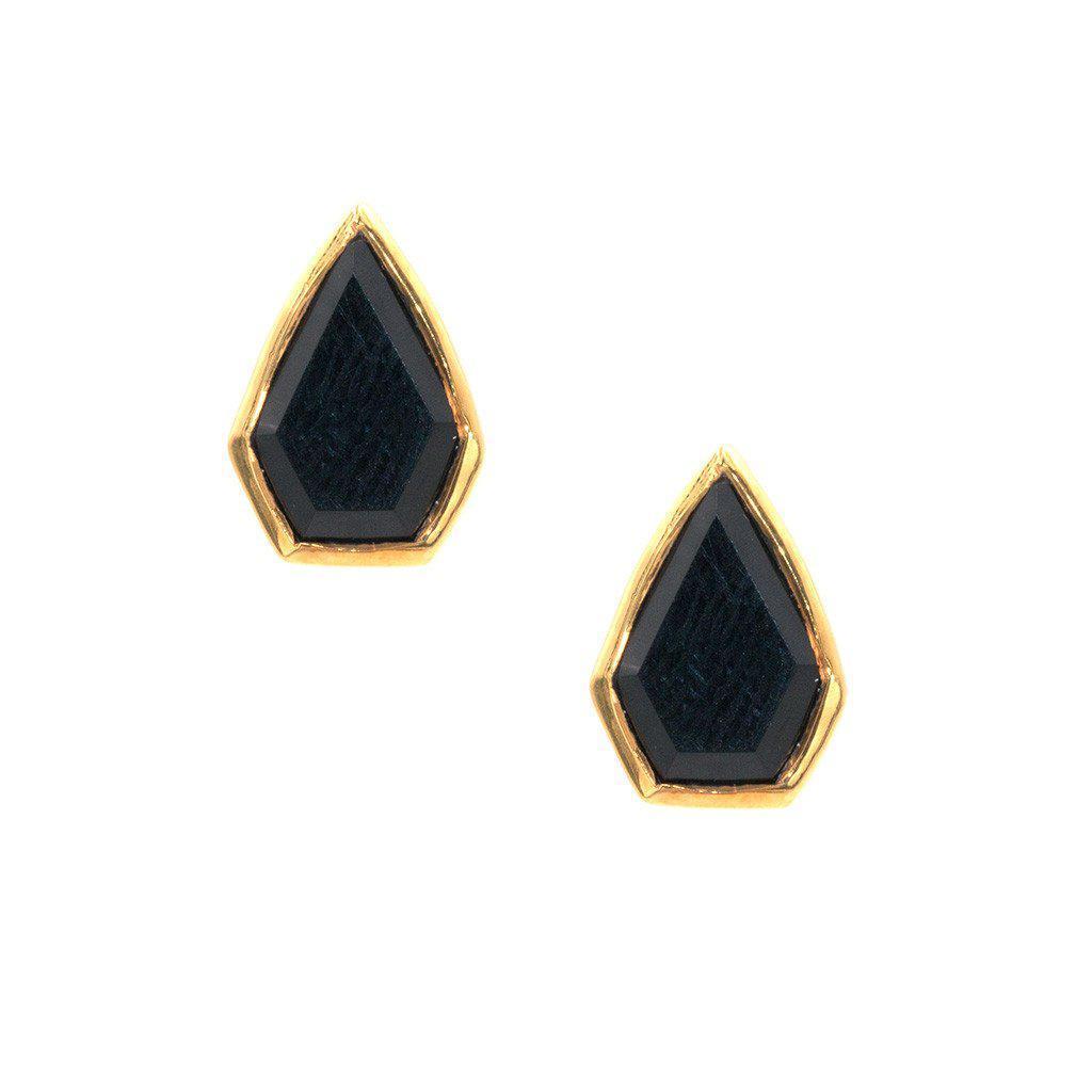 Gemstone Diamond Studs in Onyx-Earrings-Waffles & Honey Jewelry-Waffles & Honey Jewelry