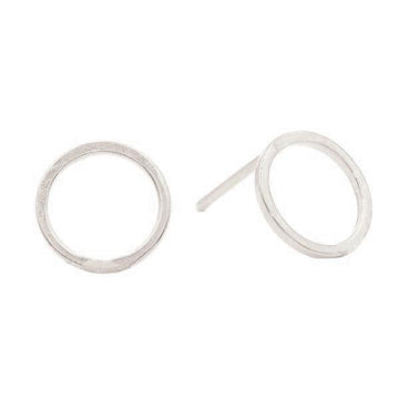 Geometric Circle Studs in Silver-Earrings-Waffles & Honey Jewelry-Waffles & Honey Jewelry