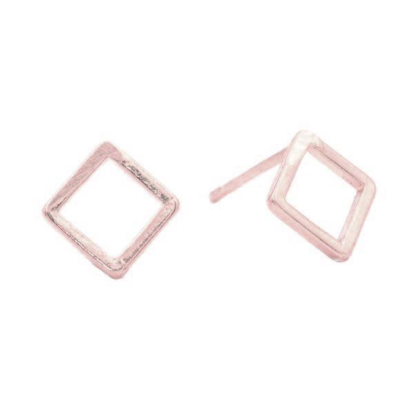 Geometric Square Studs in Rose Gold-Earrings-Waffles & Honey Jewelry-Waffles & Honey Jewelry