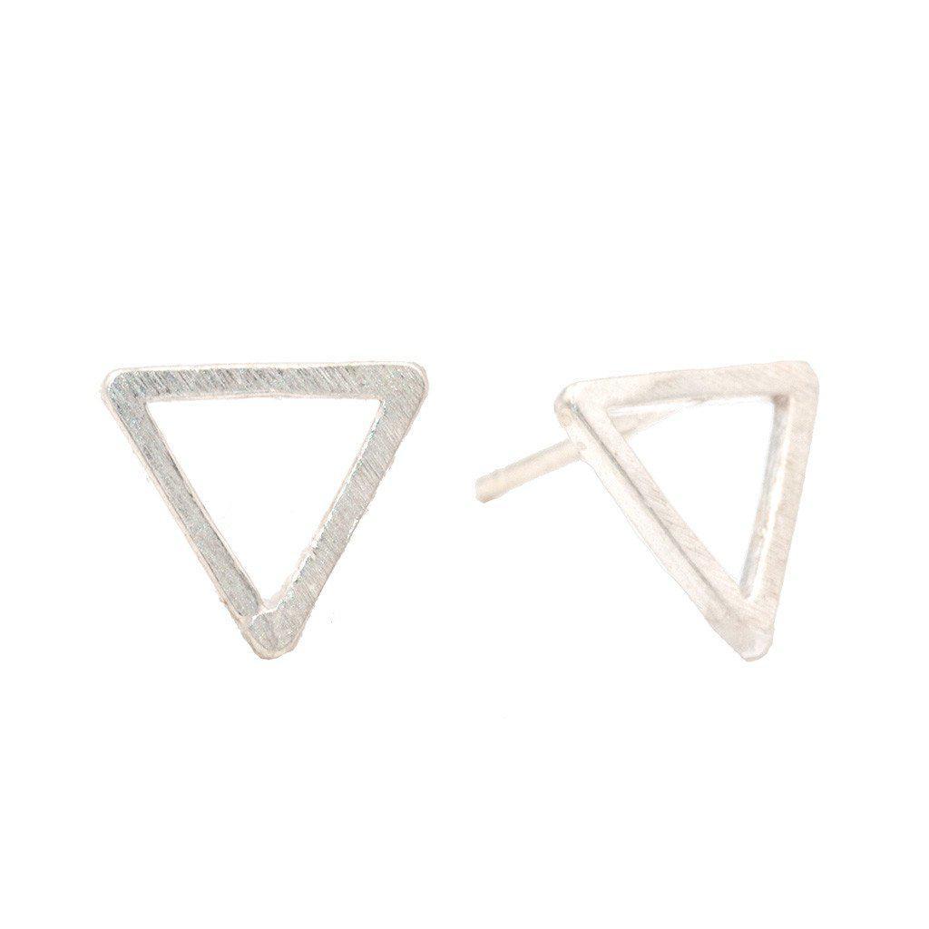 Geometric Studs Silver Triangle-Earrings-Waffles & Honey Jewelry-Waffles & Honey Jewelry