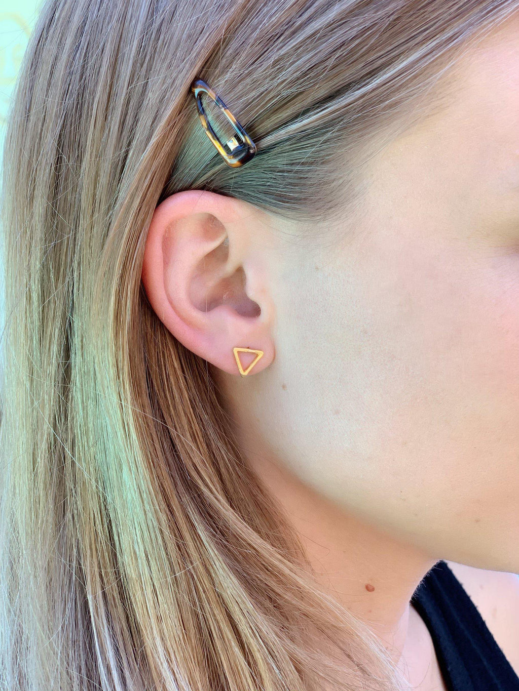 Geometric Triangle Studs in Gold-Earrings-Waffles & Honey Jewelry-Waffles & Honey Jewelry
