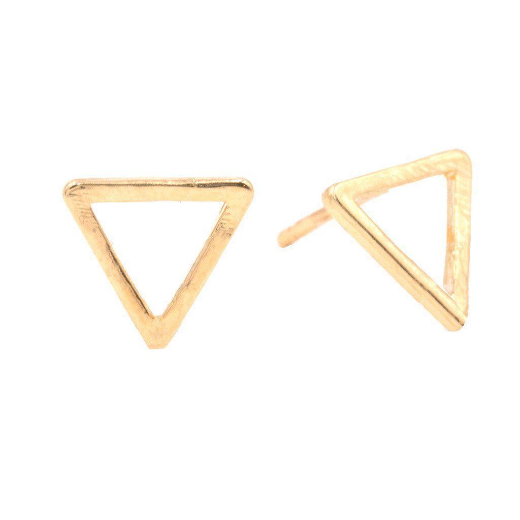 Geometric Triangle Studs in Gold-Earrings-Waffles & Honey Jewelry-Waffles & Honey Jewelry