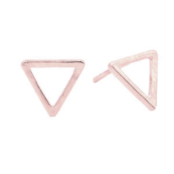 Geometric Triangle Studs in Rose Gold-Earrings-Waffles & Honey Jewelry-Waffles & Honey Jewelry