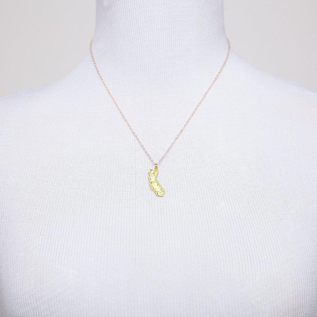 Gold California Necklace-Necklaces-Waffles & Honey Jewelry-Waffles & Honey Jewelry