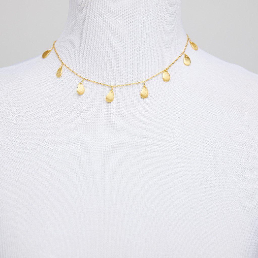 Gold Petal Choker-Necklaces-Waffles & Honey Jewelry-Waffles & Honey Jewelry