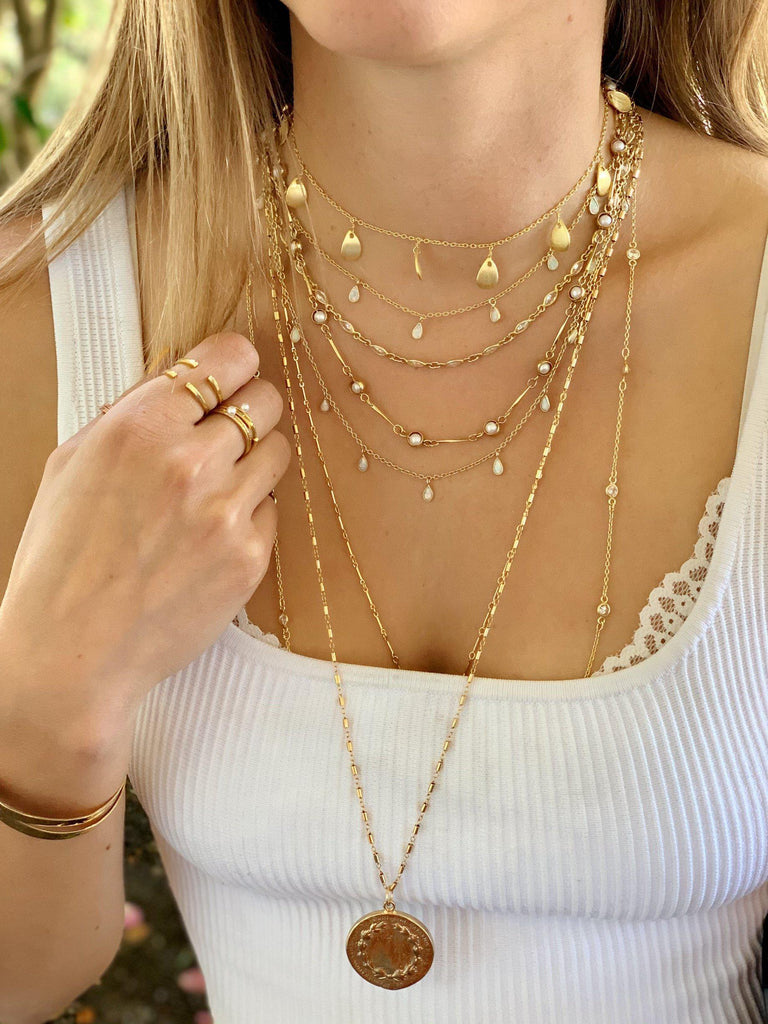 Gold Petal Choker-Necklaces-Waffles & Honey Jewelry-Waffles & Honey Jewelry