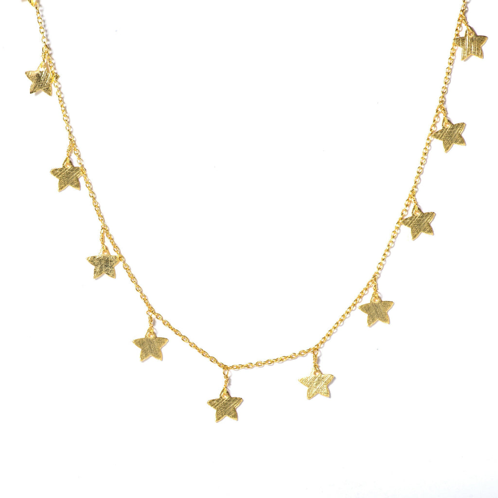 Gold Star Choker-Necklaces-Waffles & Honey Jewelry-Waffles & Honey Jewelry