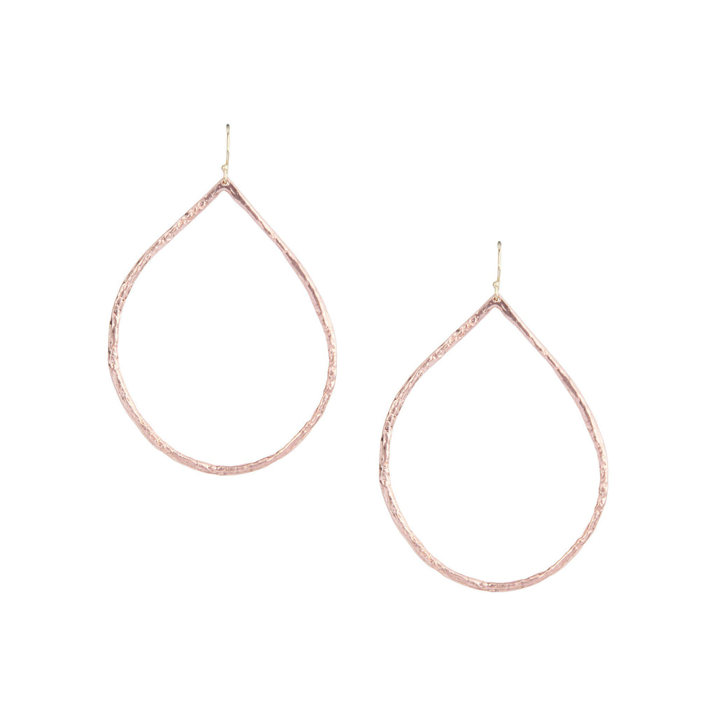 Hammered Hoops in Rose Gold-Earrings-Waffles & Honey Jewelry-Waffles & Honey Jewelry