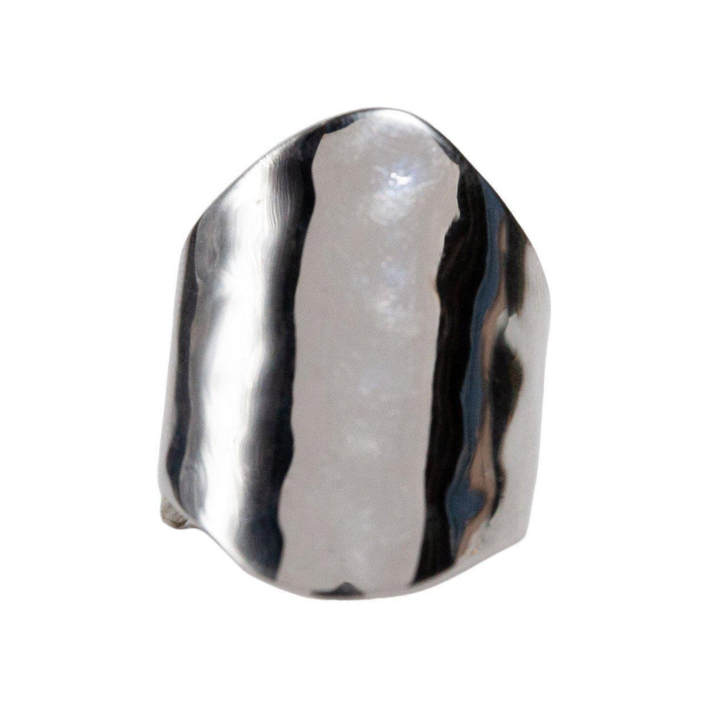 Hammered Silver Shield Ring-Rings-Waffles & Honey Jewelry-Waffles & Honey Jewelry