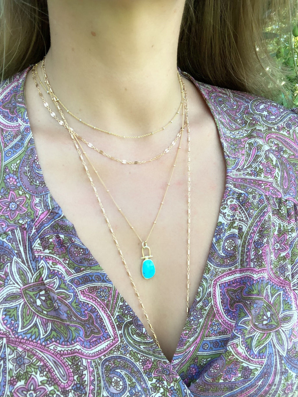 Turquoise LUX Necklace - Waffles & Honey Jewelry