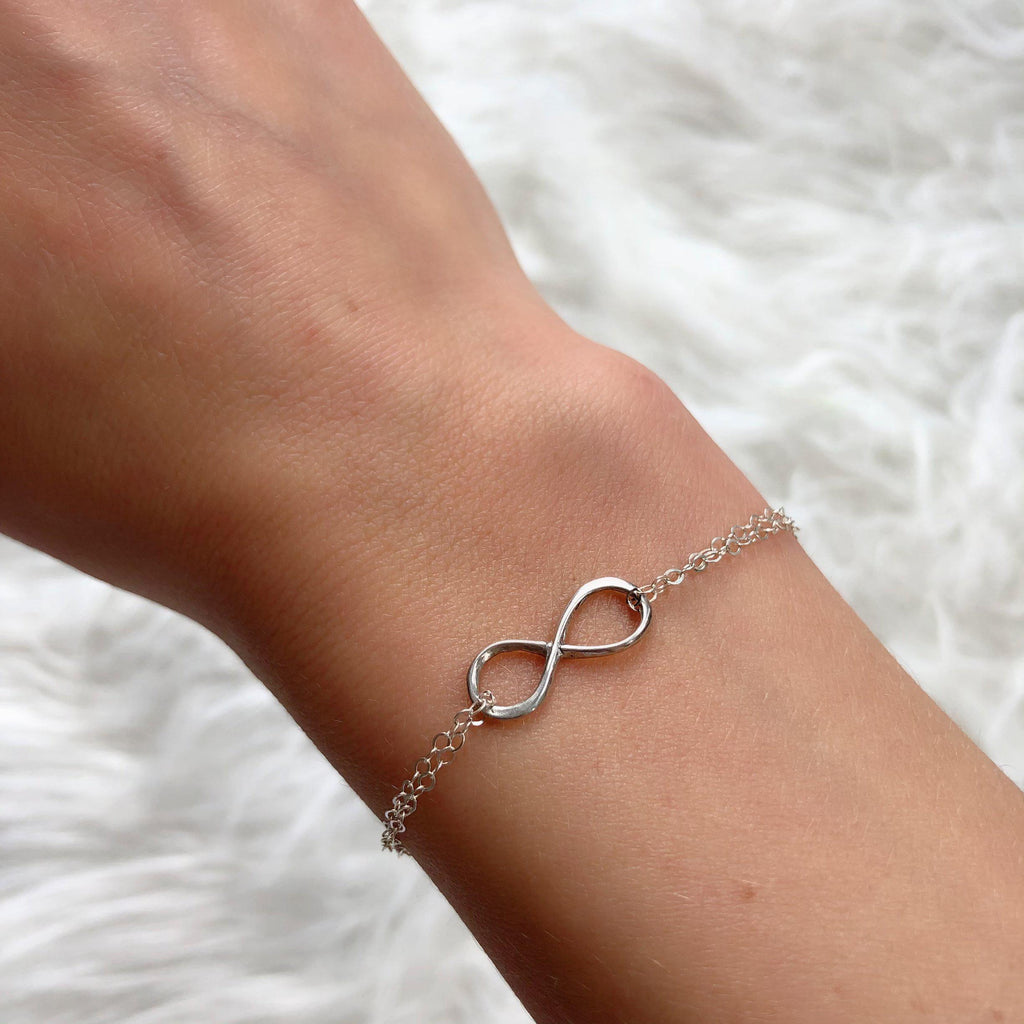 Infinity Bracelet in Silver-Necklaces-Waffles & Honey Jewelry-Waffles & Honey Jewelry