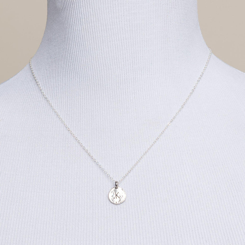 Initial Charm Necklace in Silver-Necklaces-Waffles & Honey Jewelry-Waffles & Honey Jewelry