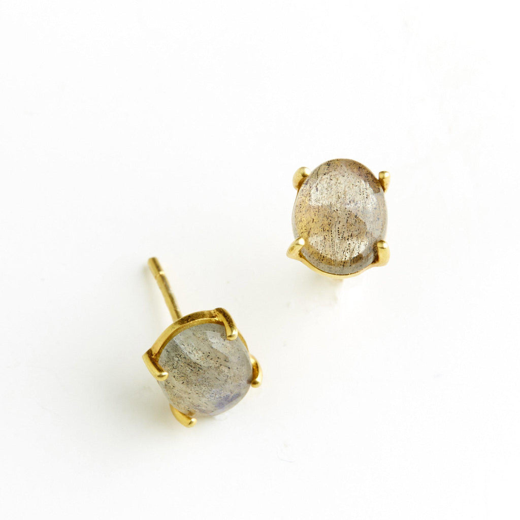 Labradorite Studs-Earrings-Waffles & Honey Jewelry-Waffles & Honey Jewelry