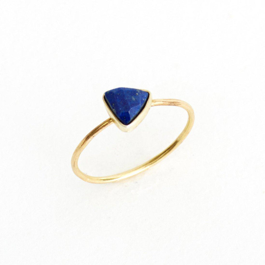 Lapis Triangle Stacking Ring-Rings-Waffles & Honey Jewelry-Waffles & Honey Jewelry