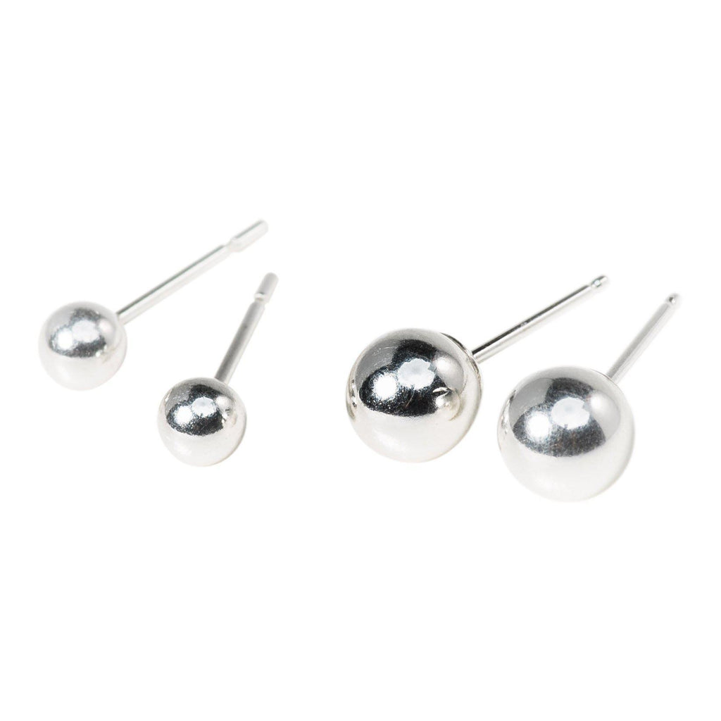 Large Sterling Silver Ball Studs-Earrings-Waffles & Honey Jewelry-Waffles & Honey Jewelry