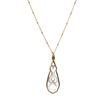 Laser Cut Abalone Necklace-Necklaces-Waffles & Honey Jewelry-Waffles & Honey Jewelry