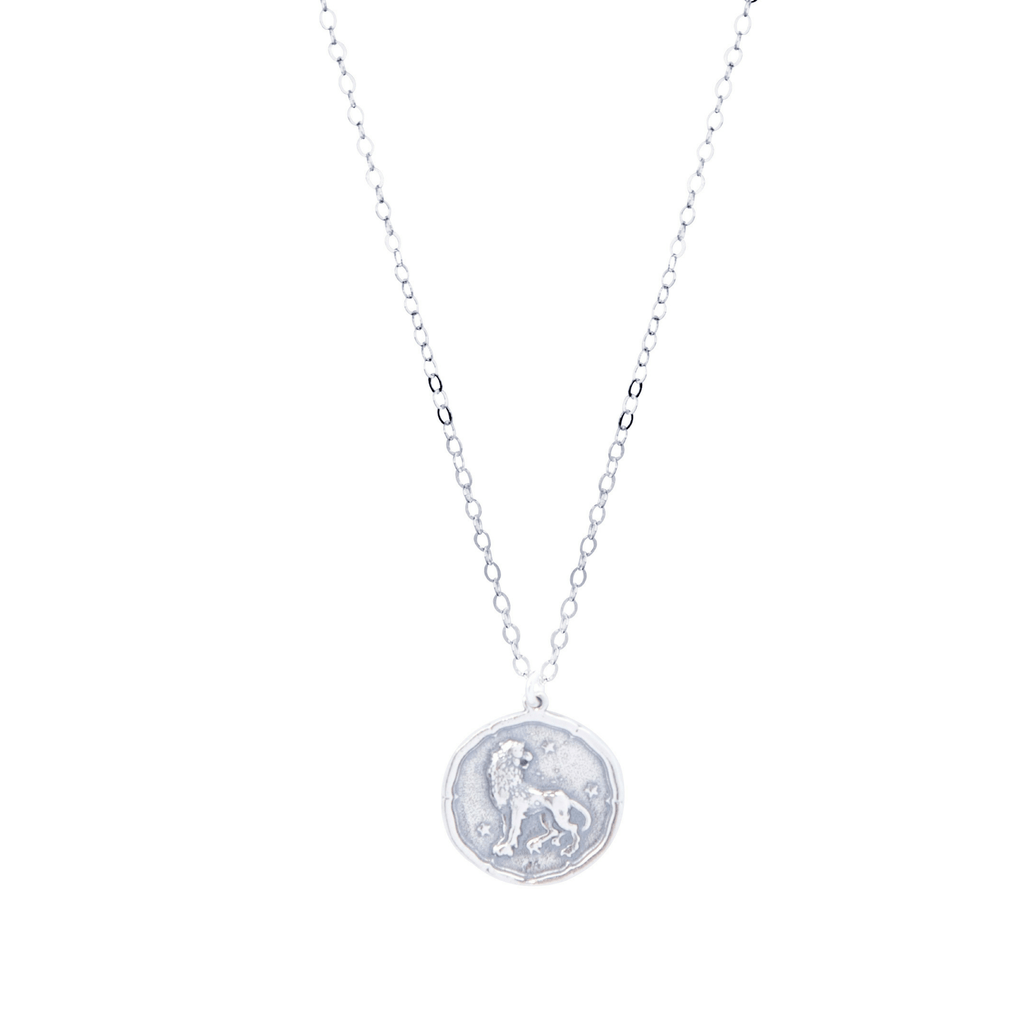 Leo Zodiac Necklace in Silver-Necklaces-Waffles & Honey Jewelry-Waffles & Honey Jewelry