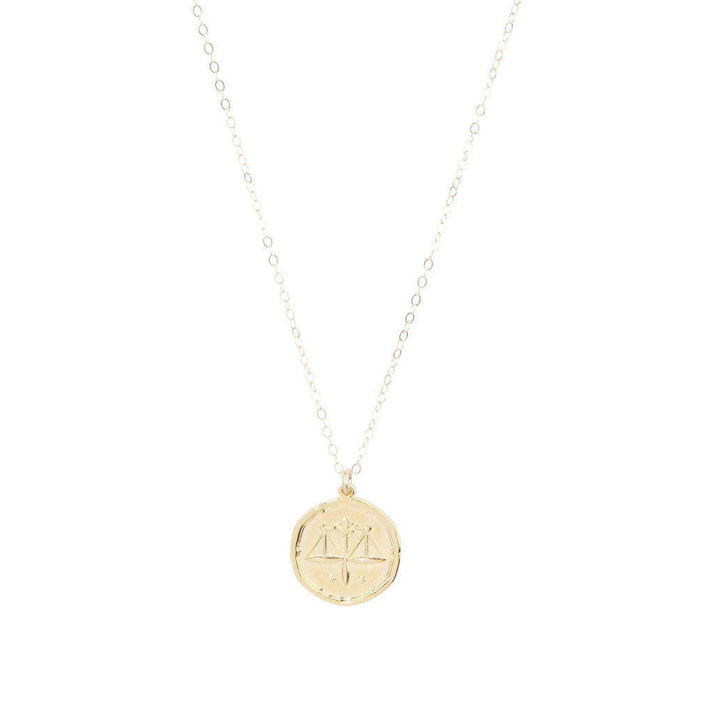 Libra Zodiac Necklace in Gold-Necklaces-Waffles & Honey Jewelry-Waffles & Honey Jewelry