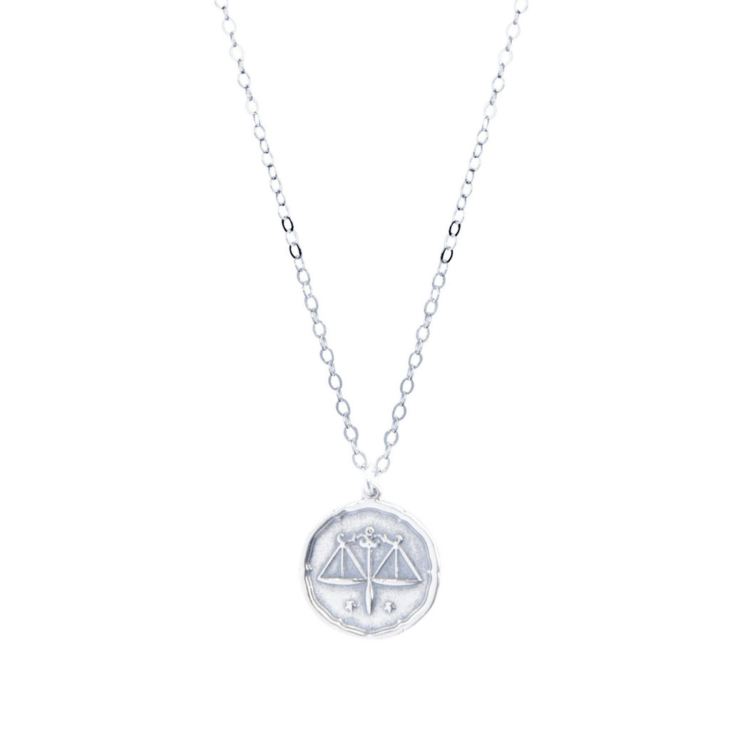 Libra Zodiac Necklace in Silver-Necklaces-Waffles & Honey Jewelry-Waffles & Honey Jewelry