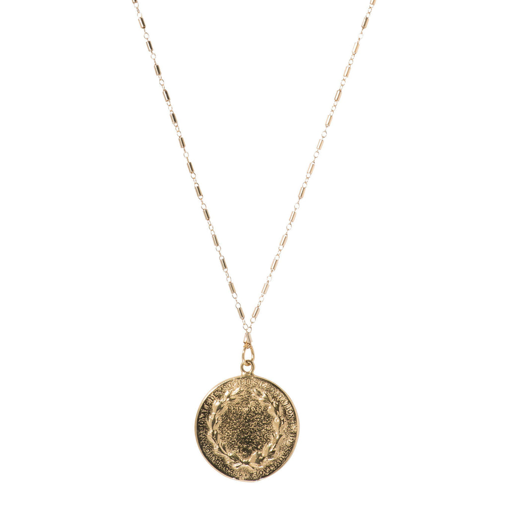 Long Roman Coin Necklace-Necklaces-Waffles & Honey Jewelry-Waffles & Honey Jewelry