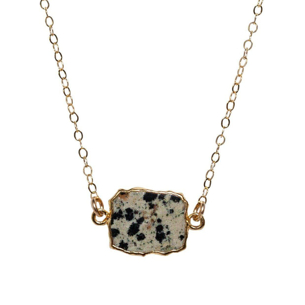 Madeline Necklace in Dalmation Jasper-Necklaces-Waffles & Honey Jewelry-Waffles & Honey Jewelry