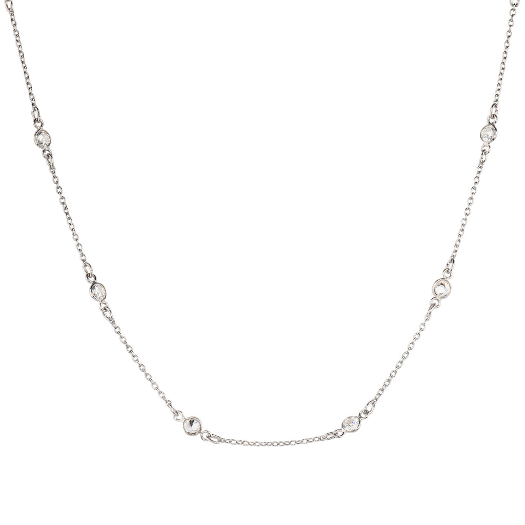 Maxie CZ Solitaire Choker in Silver-Necklaces-Waffles & Honey Jewelry-Waffles & Honey Jewelry