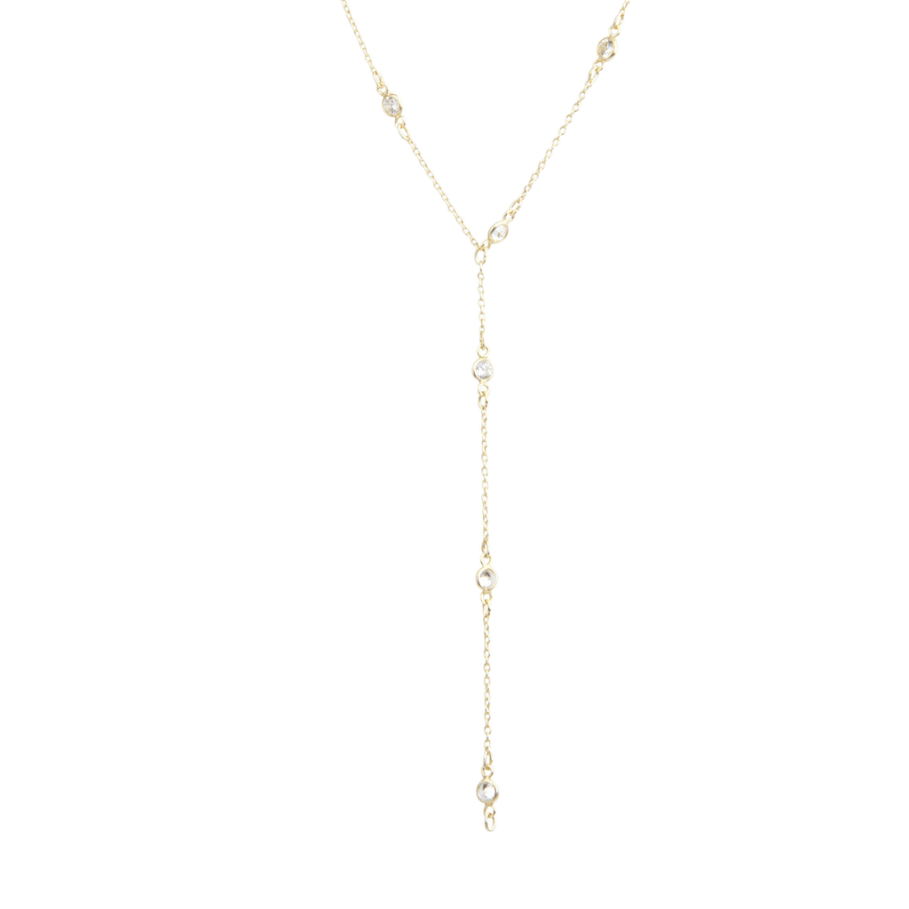 Maxie CZ Solitaire Lariat-Necklaces-Waffles & Honey Jewelry-Waffles & Honey Jewelry