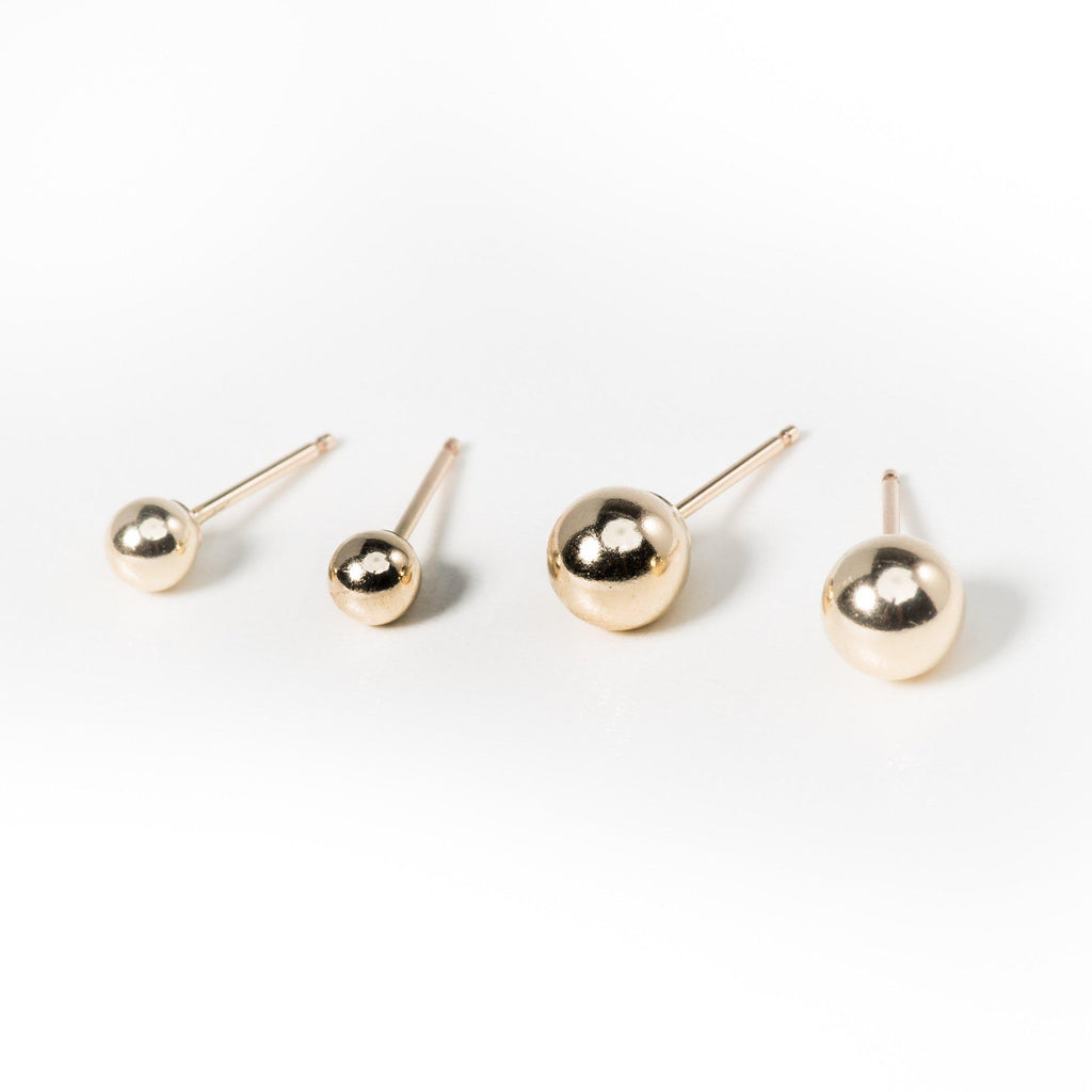 Mini Gold Ball Studs-Earrings-Waffles & Honey Jewelry-Waffles & Honey Jewelry