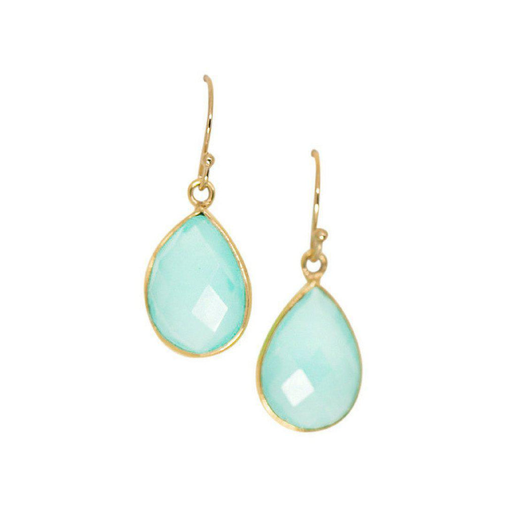 Mini Teardrop Earrings in Chalcedony-Earrings-Waffles & Honey Jewelry-Waffles & Honey Jewelry