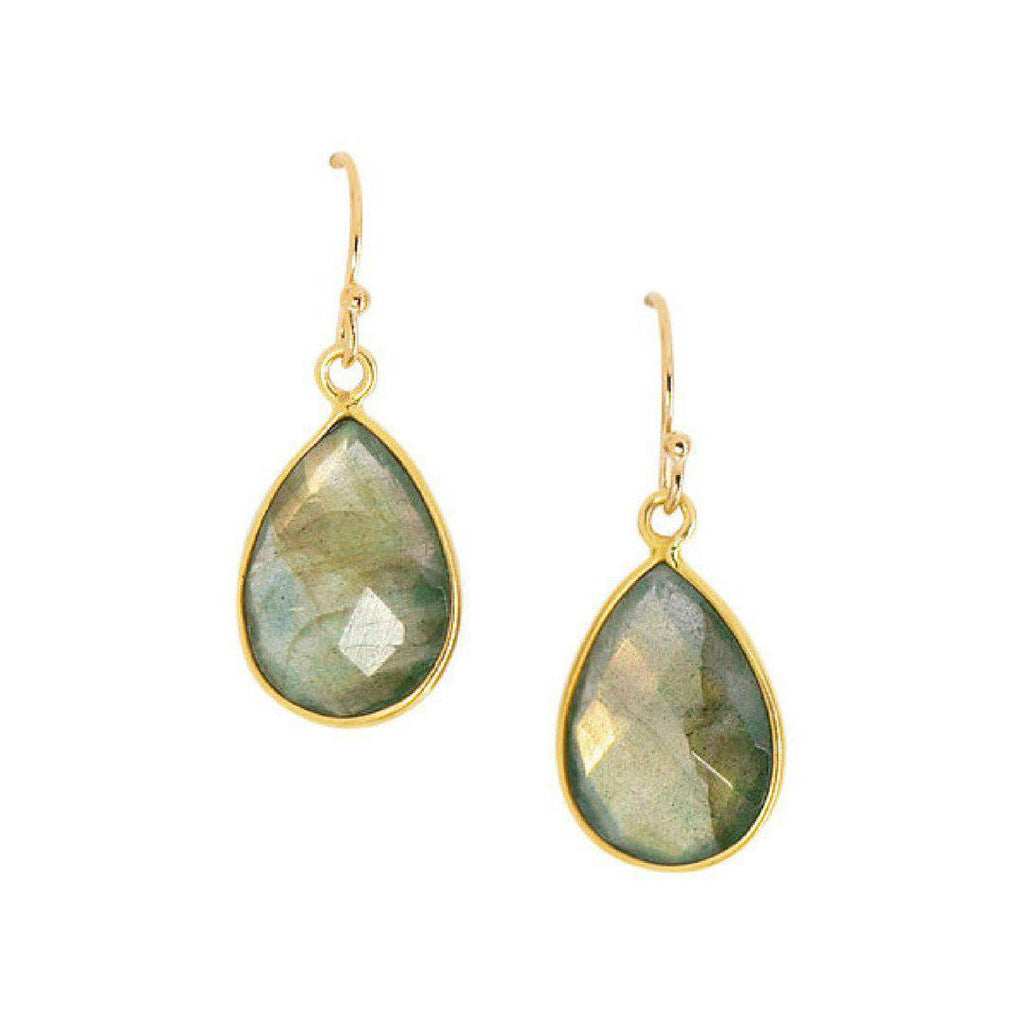 Mini Teardrop Earrings in Labradorite-Earrings-Waffles & Honey Jewelry-Waffles & Honey Jewelry