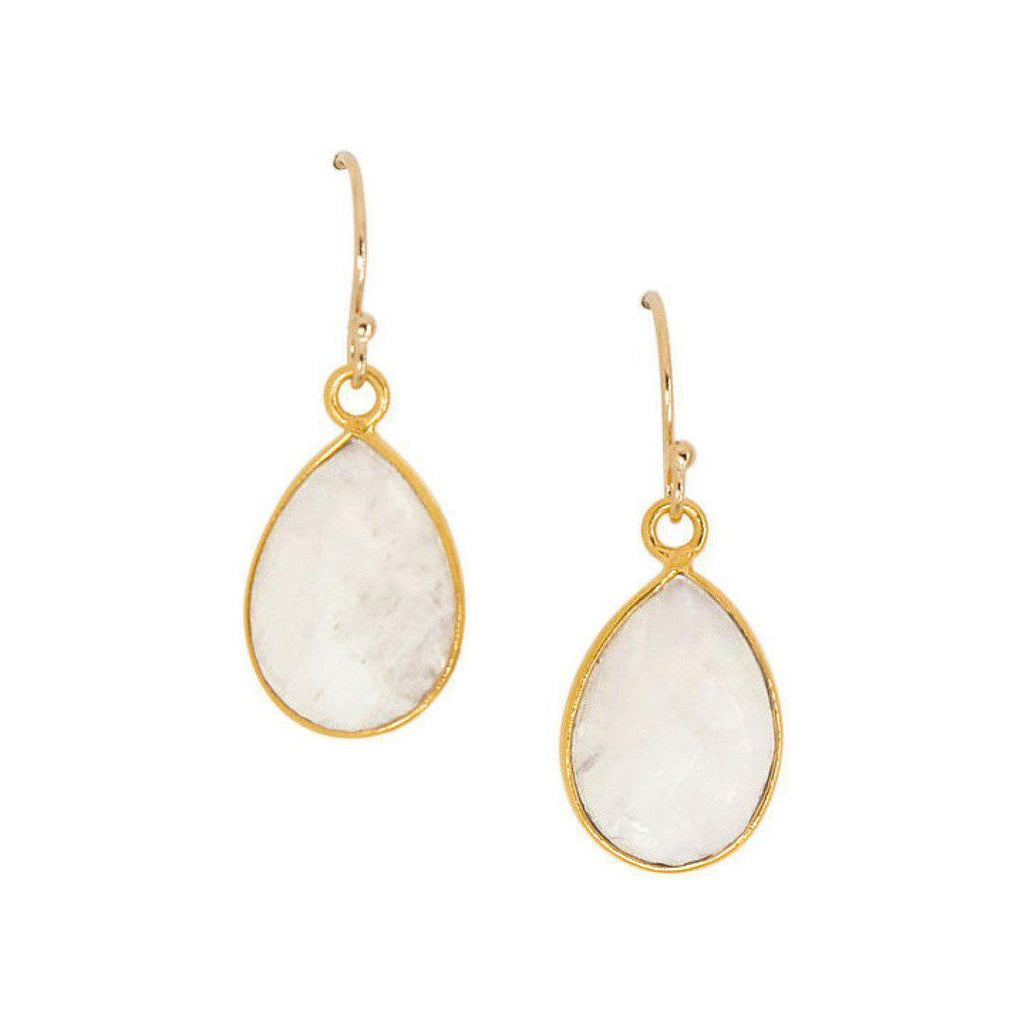 Mini Teardrop Earrings in Moonstone-Earrings-Waffles & Honey Jewelry-Waffles & Honey Jewelry