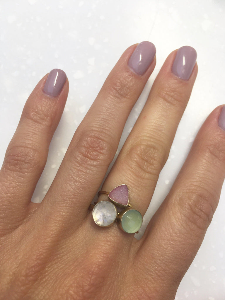 Moonstone Circle Stacking Ring-Rings-Waffles & Honey Jewelry-Waffles & Honey Jewelry