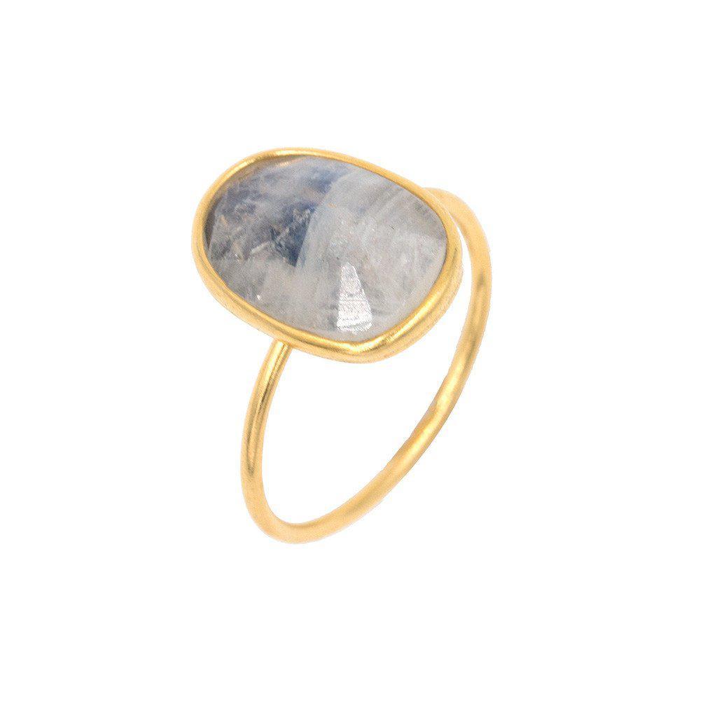 Moonstone Oval Stacking Ring-Rings-Waffles & Honey Jewelry-Waffles & Honey Jewelry