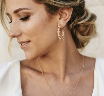 Morganite Hoops-Earrings-Waffles & Honey Jewelry-Waffles & Honey Jewelry