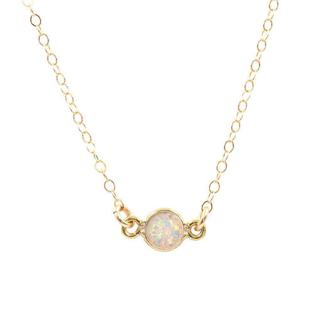 Opal Solitaire Necklace-Necklaces-Waffles & Honey Jewelry-Waffles & Honey Jewelry