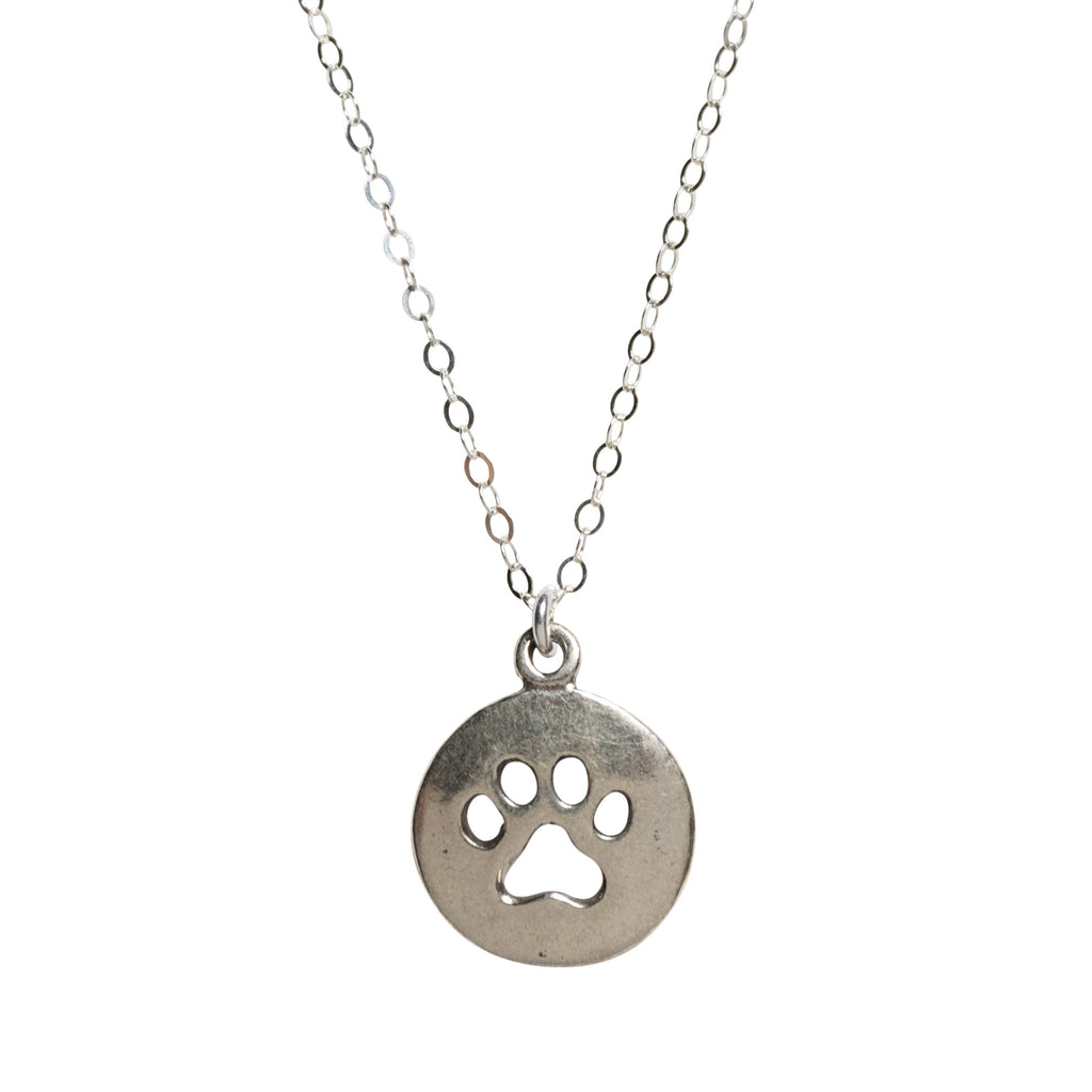 Paw Print Necklace in Silver