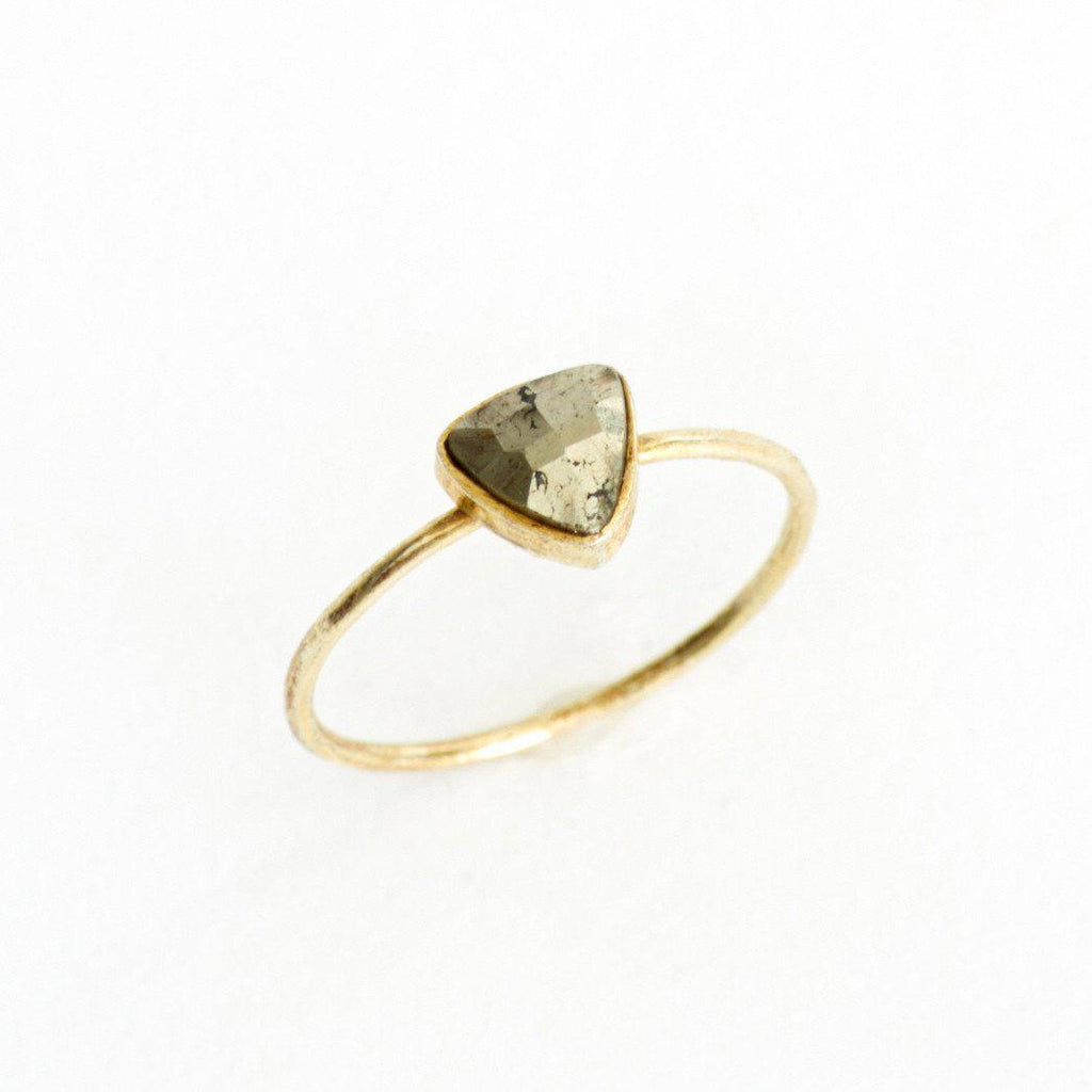 Pyrite Triangle Stacking Ring-Rings-Waffles & Honey Jewelry-Waffles & Honey Jewelry