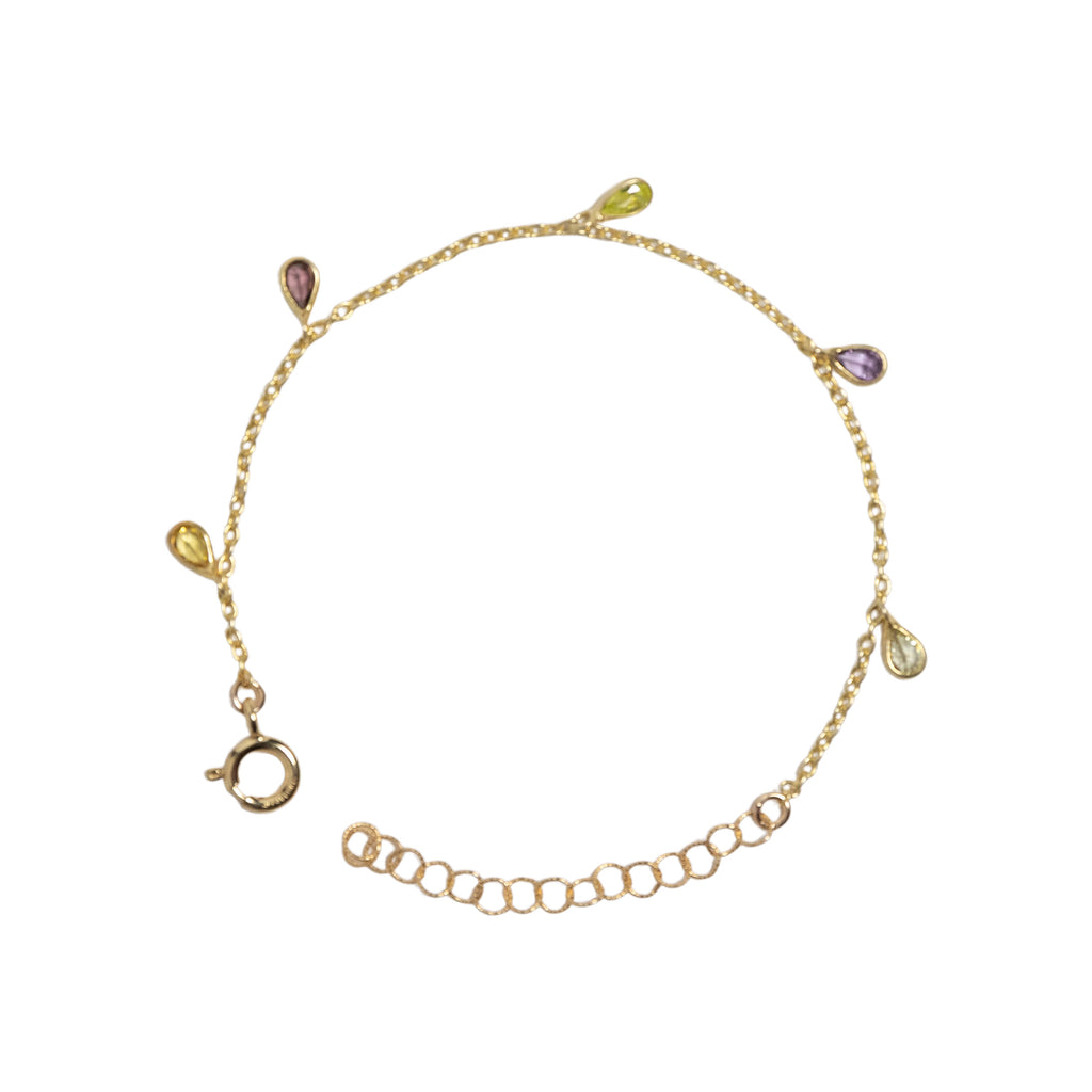 Antigua Rainbow CZ Petal Bracelet