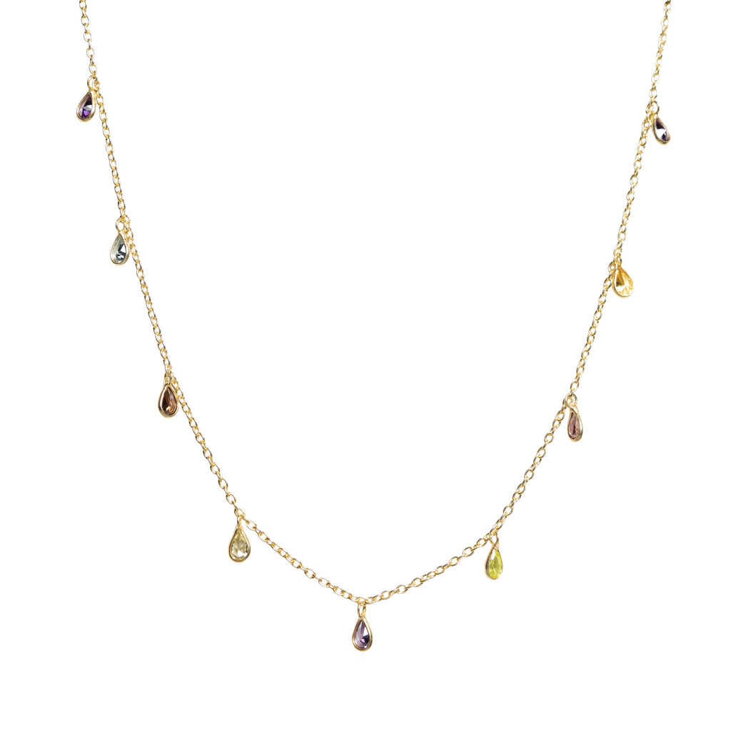 Antigua Rainbow CZ Petal Choker