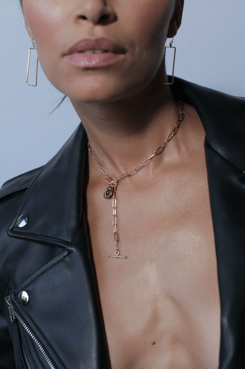 Rectangle Link Lariat-Necklaces-Waffles & Honey Jewelry-Waffles & Honey Jewelry