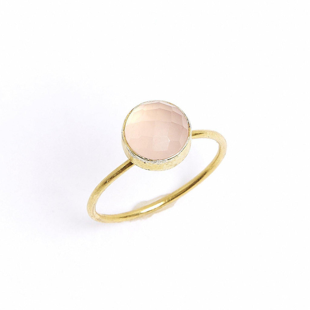 Rose Quartz Circle Stacking Ring-Rings-Waffles & Honey Jewelry-Waffles & Honey Jewelry