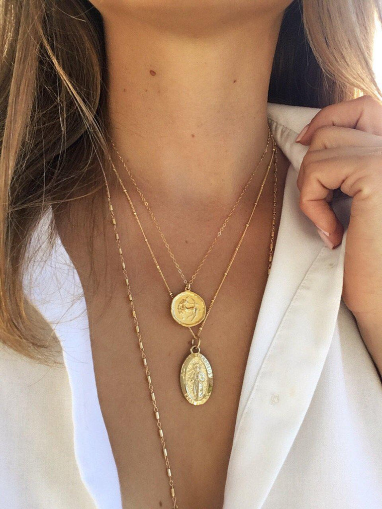 Sagittarius Zodiac Necklace in Gold-Necklaces-Waffles & Honey Jewelry-Waffles & Honey Jewelry
