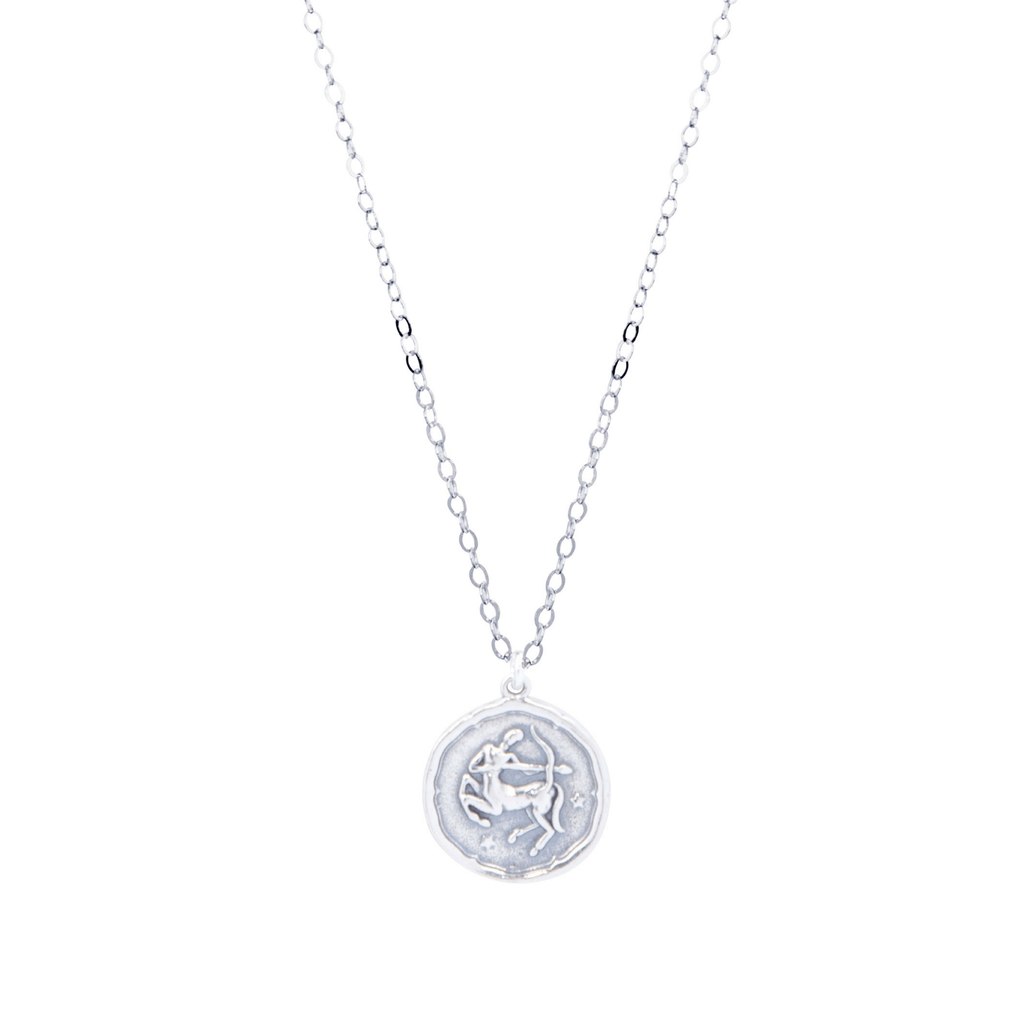 Sagittarius Zodiac Necklace in Silver-Necklaces-Waffles & Honey Jewelry-Waffles & Honey Jewelry
