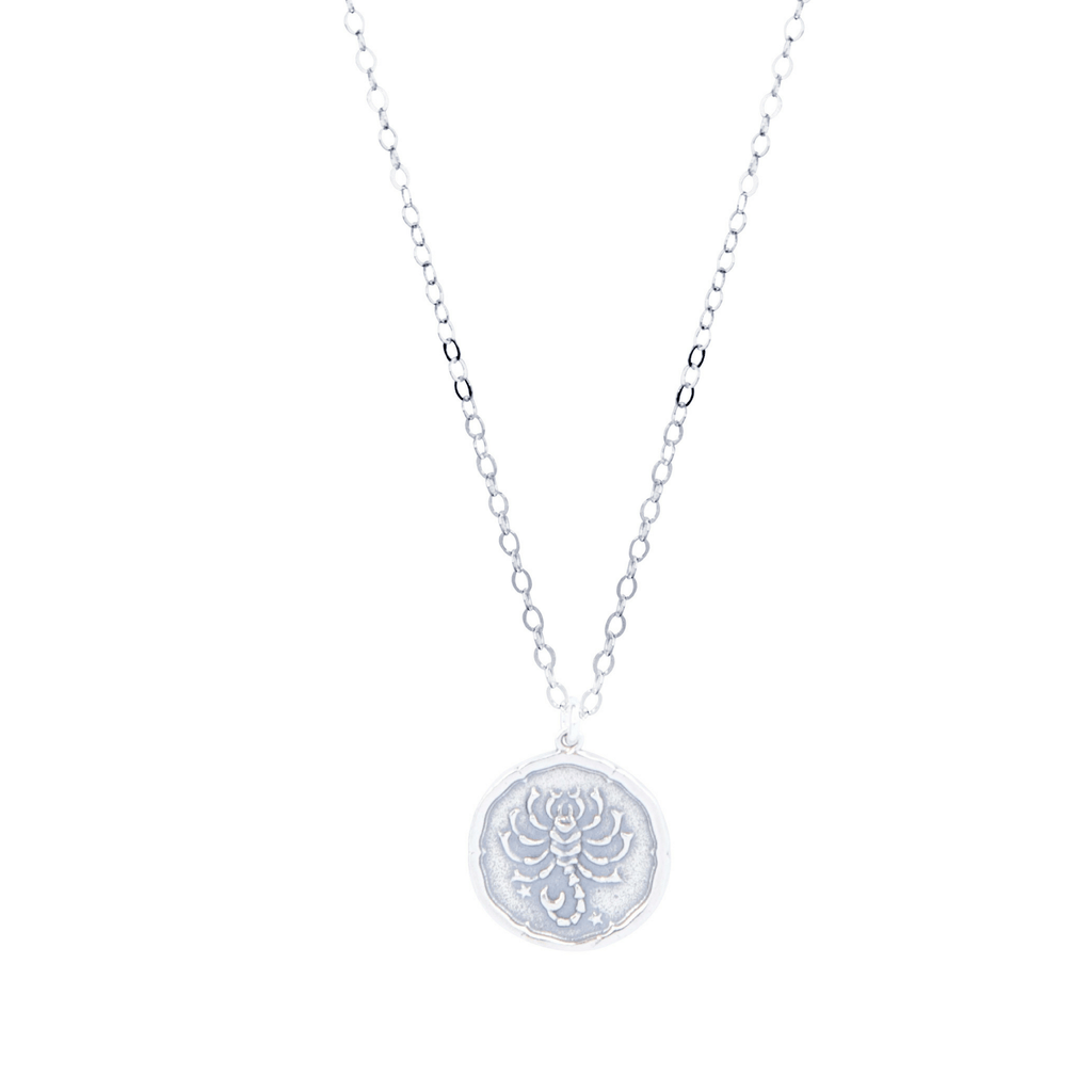 Scorpio Zodiac Necklace in Silver-Necklaces-Waffles & Honey Jewelry-Waffles & Honey Jewelry