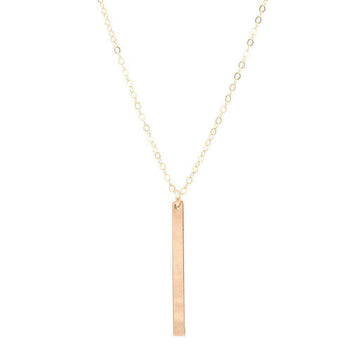Short Vertical Bar Necklace-Necklaces-Waffles & Honey Jewelry-Waffles & Honey Jewelry