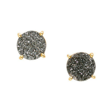 Silver Druzy Studs-Earrings-Waffles & Honey Jewelry-Waffles & Honey Jewelry