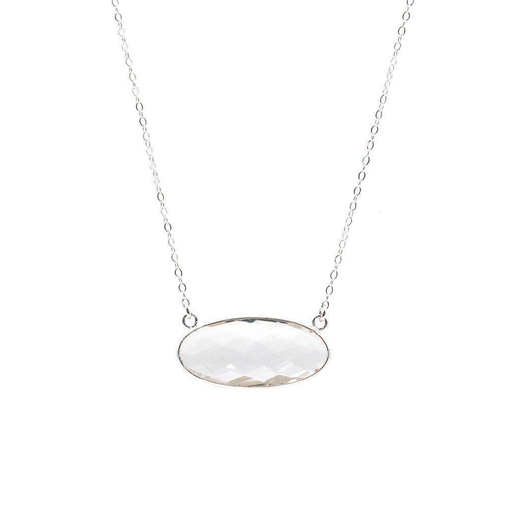 Silver Kacey Necklace in Crystal Quartz-Necklaces-Waffles & Honey Jewelry-Waffles & Honey Jewelry