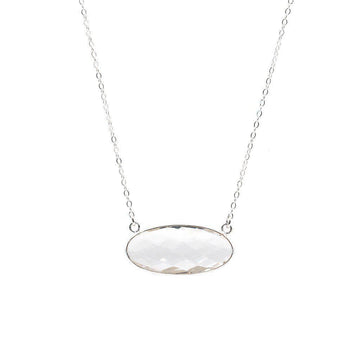 Silver Kacey Necklace in Crystal Quartz-Necklaces-Waffles & Honey Jewelry-Waffles & Honey Jewelry